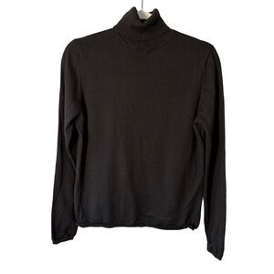 Mulberry Black Cozy Lightweight Classic Minimalist Turtleneck Sweater Size XL